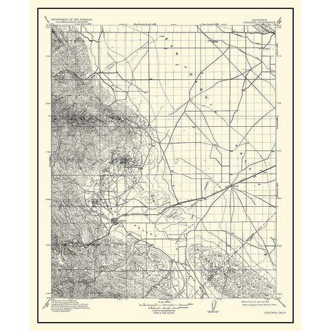 Coalinga California Quad - USGS 1912 White Modern Wood Framed Art Print by USGS