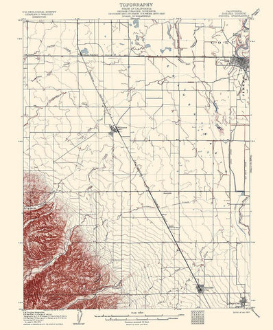 Colusa California Quad - USGS 1907 White Modern Wood Framed Art Print with Double Matting by USGS