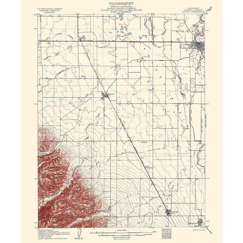 Colusa California Quad - USGS 1907 White Modern Wood Framed Art Print by USGS