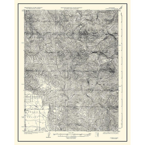Covelo California Quad - USGS 1926 White Modern Wood Framed Art Print by USGS