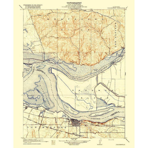 Collinsville California Quad - USGS 1918 White Modern Wood Framed Art Print by USGS