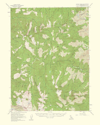 Coffee Creek California Quad - USGS 1960 White Modern Wood Framed Art Print with Double Matting by USGS