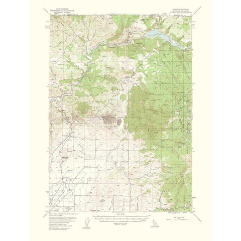 Copca California Quad - USGS 1963 White Modern Wood Framed Art Print by USGS