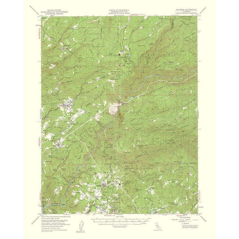 Columbia California Quad - USGS 1961 Black Modern Wood Framed Art Print with Double Matting by USGS