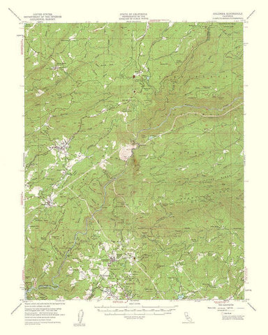 Columbia California Quad - USGS 1961 White Modern Wood Framed Art Print with Double Matting by USGS