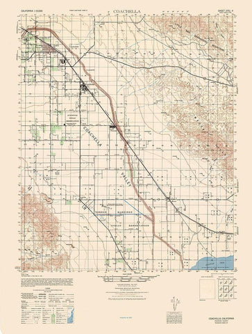 Coachella Sheet - US Army  1943 Black Ornate Wood Framed Art Print with Double Matting by US Army