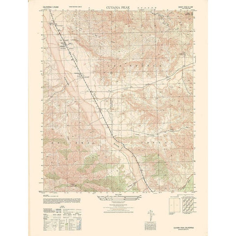 Cuyama Peak Sheet - US Army 1943 Black Modern Wood Framed Art Print with Double Matting by US Army