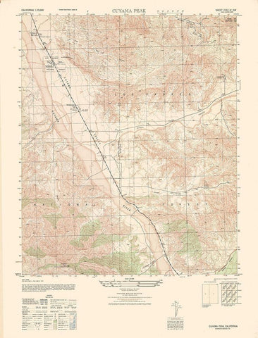 Cuyama Peak Sheet - US Army 1943 White Modern Wood Framed Art Print with Double Matting by US Army