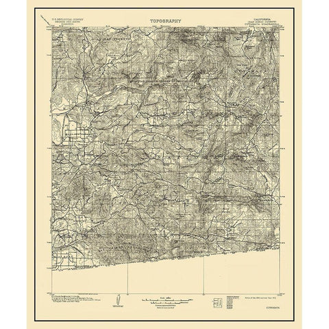 Cuyamaca California Quad - USGS 1903 White Modern Wood Framed Art Print by USGS