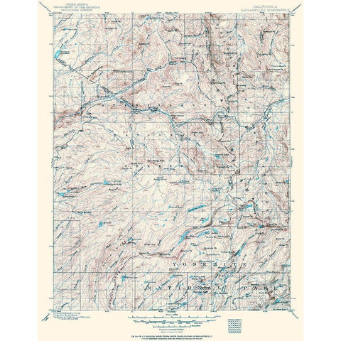 Dardanelles California Quad - USGS 1896 White Modern Wood Framed Art Print by USGS