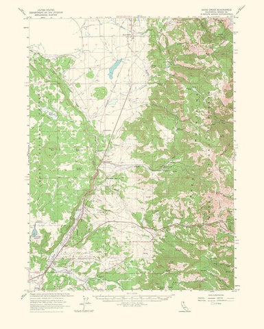 Davis Creek California Quad - USGS 1964 White Modern Wood Framed Art Print with Double Matting by USGS