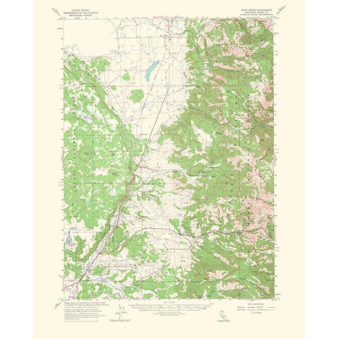 Davis Creek California Quad - USGS 1964 Gold Ornate Wood Framed Art Print with Double Matting by USGS