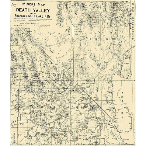 Death Valley Miner Salt Lake Railroad CA Black Modern Wood Framed Art Print with Double Matting by Crowell