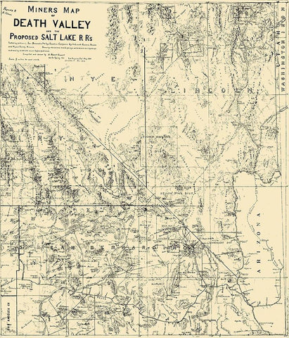 Death Valley Miner Salt Lake Railroad CA Black Ornate Wood Framed Art Print with Double Matting by Crowell