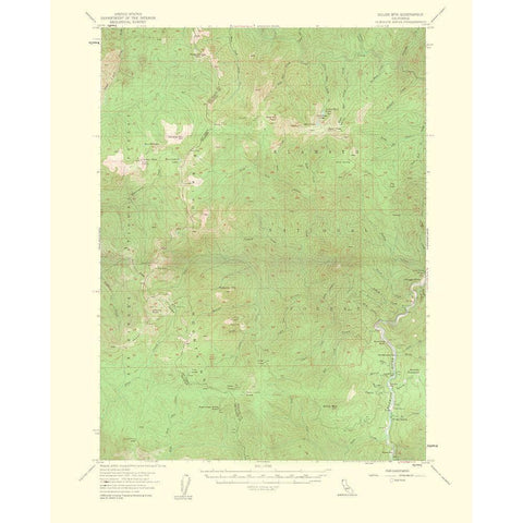 Dillon Mountain California Quad - USGS 1963 White Modern Wood Framed Art Print by USGS