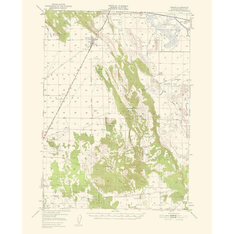 Dorris California Quad - USGS 1950 Black Modern Wood Framed Art Print with Double Matting by USGS