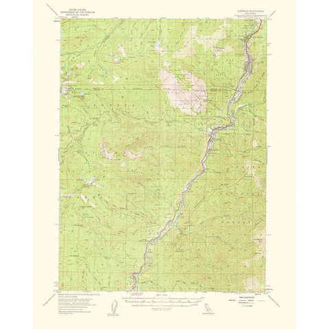 Dunsmuir California Quad - USGS 1960 Gold Ornate Wood Framed Art Print with Double Matting by USGS