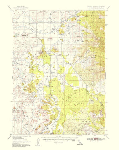 Dwinnel Reservoir California Quad - USGS 1957 White Modern Wood Framed Art Print with Double Matting by USGS