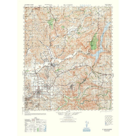 El Cajon Sheet - US Army 1948 Gold Ornate Wood Framed Art Print with Double Matting by US Army