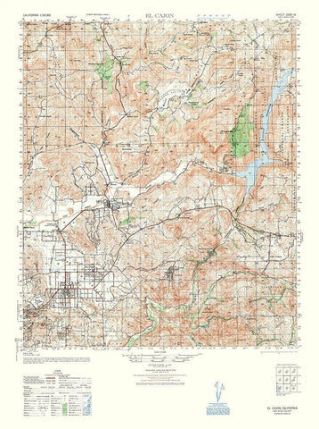 El Cajon Sheet - US Army 1948 Black Ornate Wood Framed Art Print with Double Matting by US Army