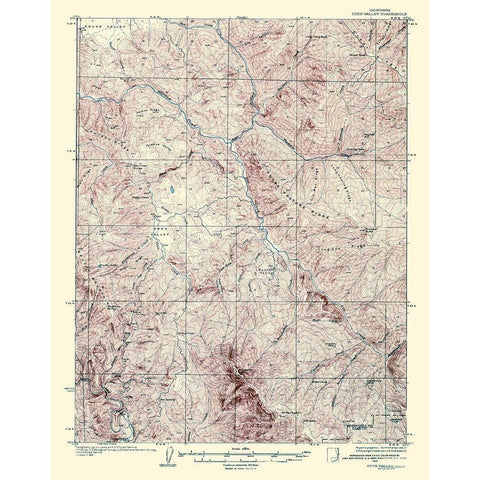 Eden Valley California Quad - USGS 1928 White Modern Wood Framed Art Print by USGS