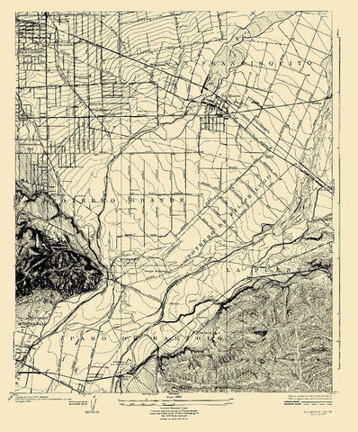 El Monte California - USGS 1926 Black Ornate Wood Framed Art Print with Double Matting by USGS