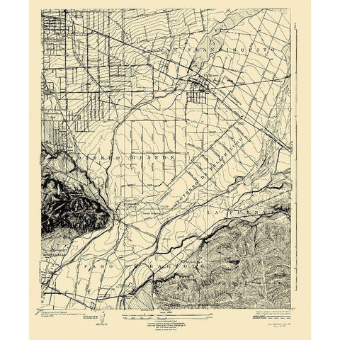 El Monte California - USGS 1926 Black Modern Wood Framed Art Print with Double Matting by USGS