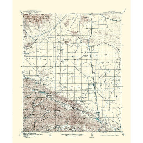 Elizabeth Lake California Quad - USGS 1917 Gold Ornate Wood Framed Art Print with Double Matting by USGS