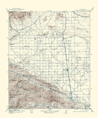 Elizabeth Lake California Quad - USGS 1917 White Modern Wood Framed Art Print with Double Matting by USGS