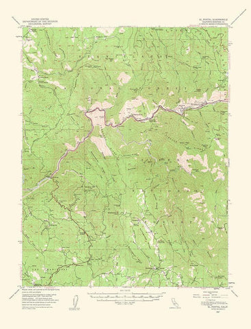 El Portal California Quad - USGS 1964 White Modern Wood Framed Art Print with Double Matting by USGS