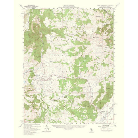 Fales Hot Springs California Quad - USGS 1964 White Modern Wood Framed Art Print by USGS