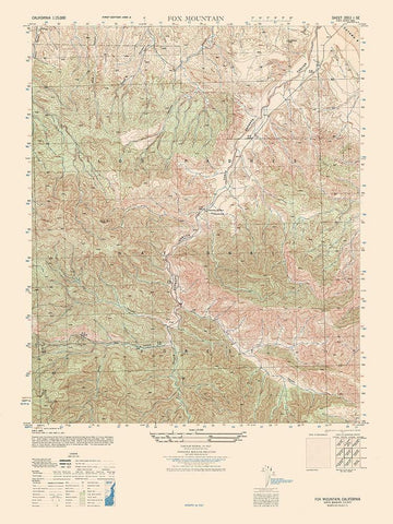 Fox Mountain Sheet - US Army 1944 Black Ornate Wood Framed Art Print with Double Matting by US Army