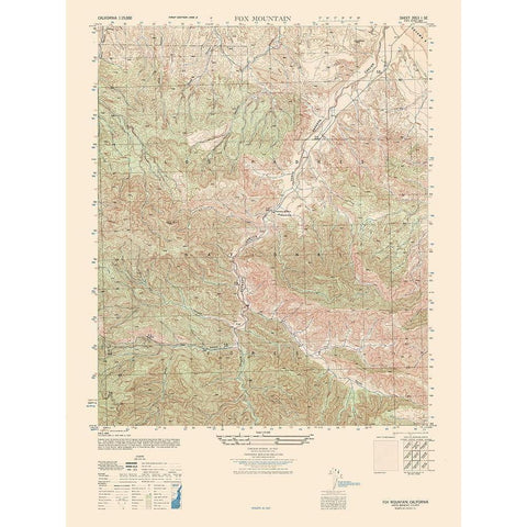 Fox Mountain Sheet - US Army 1944 Black Modern Wood Framed Art Print by US Army
