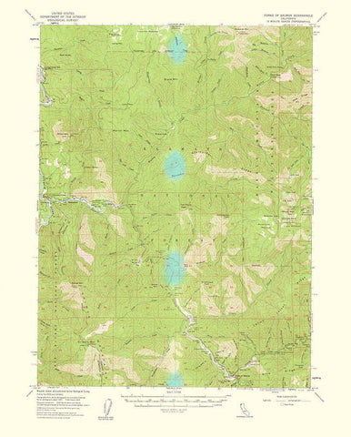 Forks Of Salmon California Quad - USGS 1961 White Modern Wood Framed Art Print with Double Matting by USGS