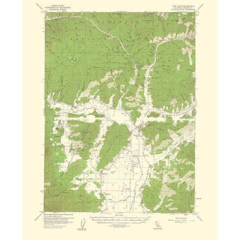 Fort Jones California Quad - USGS 1961 White Modern Wood Framed Art Print by USGS