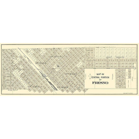 Fresno, Central California Landowner - Thomas 1892 White Modern Wood Framed Art Print by Thomas