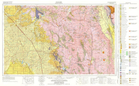 Geologic California Fresno Sheet - Matthews 1961 White Modern Wood Framed Art Print with Double Matting by Matthews