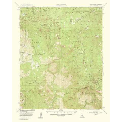 Giant Forest California Quad - USGS 1961 White Modern Wood Framed Art Print by USGS