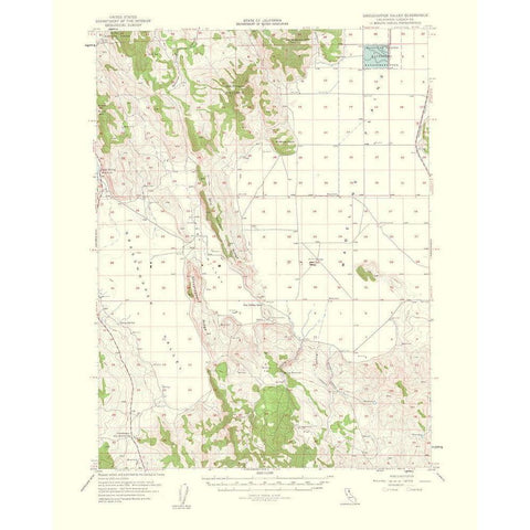 Grasshopper Valley California Quad - USGS 1963 Black Modern Wood Framed Art Print with Double Matting by USGS