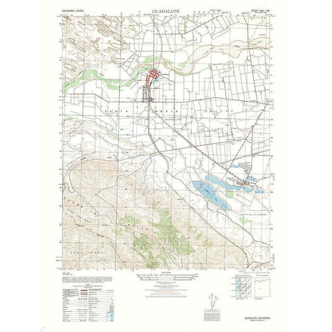 Guadalupe Sheet - US Army 1947 Black Modern Wood Framed Art Print with Double Matting by US Army