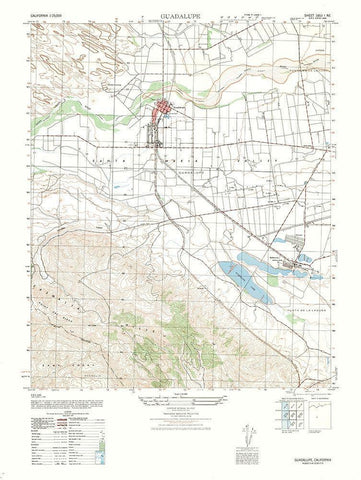 Guadalupe Sheet - US Army 1947 Black Ornate Wood Framed Art Print with Double Matting by US Army