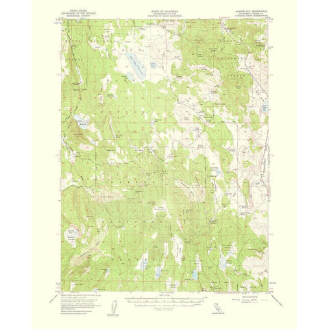 Hayden Hill California Quad - USGS 1959 Gold Ornate Wood Framed Art Print with Double Matting by USGS