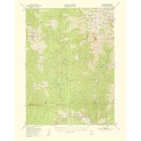 Helena California Quad - USGS 1959 Gold Ornate Wood Framed Art Print with Double Matting by USGS