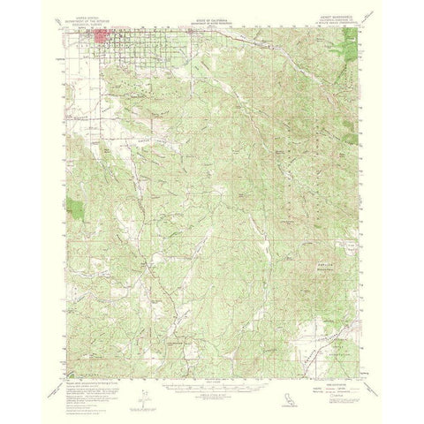 Hemet California Quad - USGS 1964 Black Modern Wood Framed Art Print with Double Matting by USGS