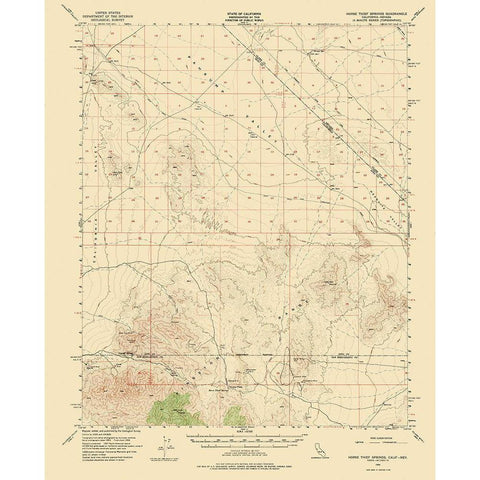 Horse Thief Spr California Nevada Quad - USGS 1956 Black Modern Wood Framed Art Print with Double Matting by USGS