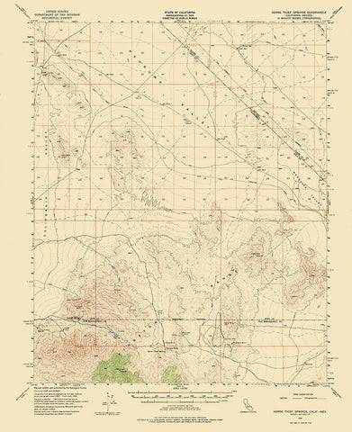 Horse Thief Spr California Nevada Quad - USGS 1956 Black Ornate Wood Framed Art Print with Double Matting by USGS