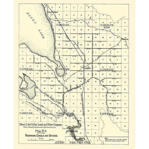 Honey Lake - Taylor 1891 Black Modern Wood Framed Art Print with Double Matting by Taylor