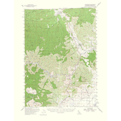 Hornbrook California Quad - USGS 1964 Black Modern Wood Framed Art Print with Double Matting by USGS