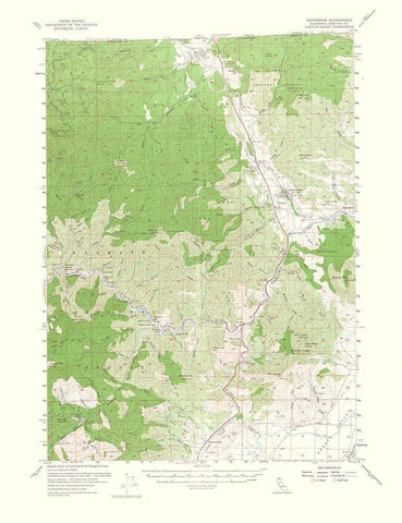 Hornbrook California Quad - USGS 1964 White Modern Wood Framed Art Print with Double Matting by USGS