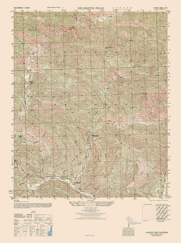 Hildreth Peak Sheet - US Army 1942 Black Ornate Wood Framed Art Print with Double Matting by US Army